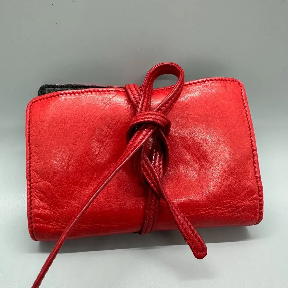 Gucci Red and Black Leather Change Purse Vintage
